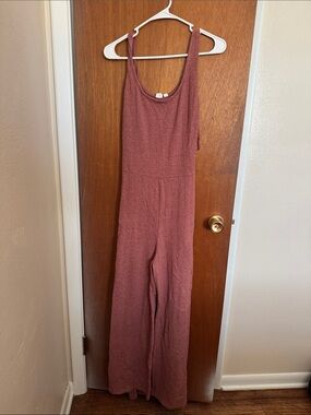 GAP Sleeveless Wide-Leg Jumpsuit in Rose